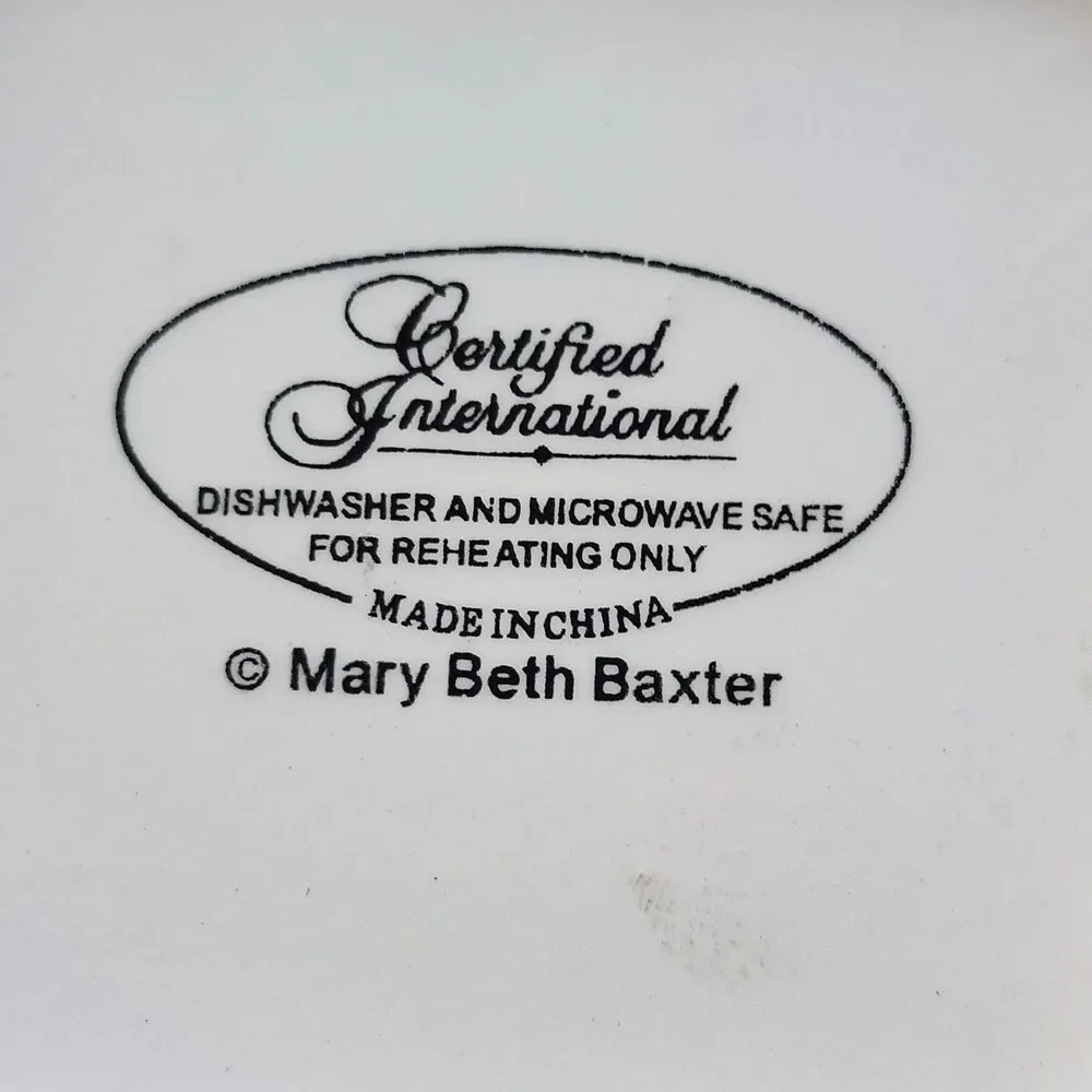 Twilight Snowman Mary Beth Baxter Holiday 4 Plates  2 Dinner & 2 Appetizers